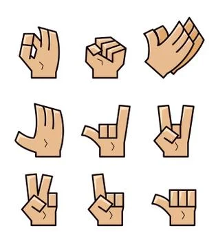 Cube Cartoon Hand Gesture Illustrazione stock