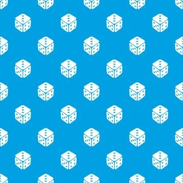 Cube casino pattern seamless blue 스톡 일러스트