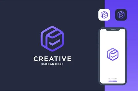 Cube check logo design business brand inspiration Stock Illustration