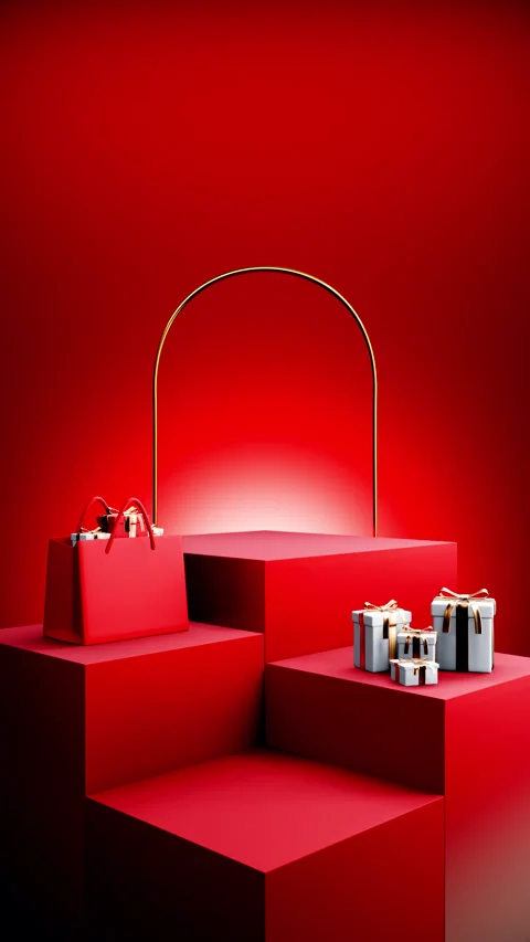 Cube Christmas Podium 2 Video stock 314784320
