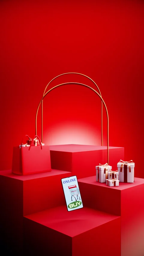Cube Christmas Podium 3 Stock-Footage 314784323
