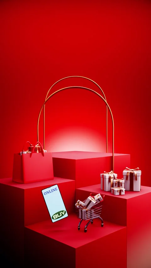Cube Christmas Podium 4 Stock-Footage 314784439