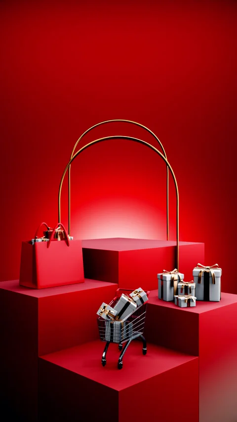 Cube Christmas Podium 5 Video stock 314784506