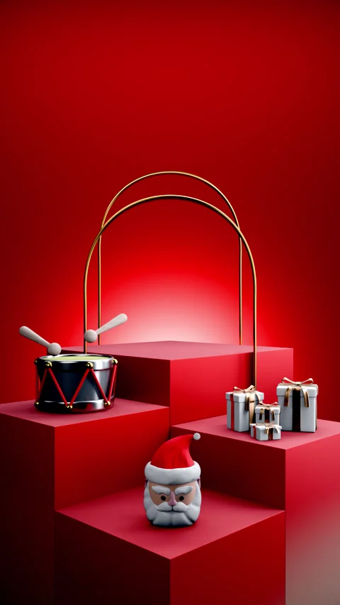 Cube Christmas Podium 6 Stock Footage 314784503