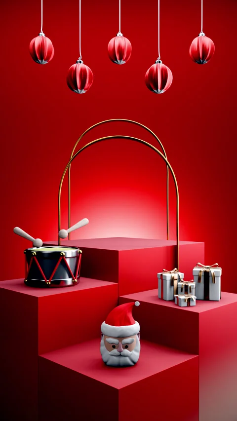 Cube Christmas Podium 7 Stock Footage 314784507