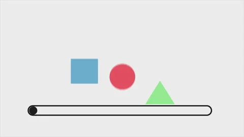 Cube Circle and Triangle Motion Elements Jumping Stock Footage 219556612