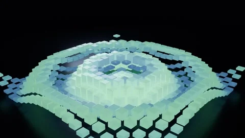 Cube circle wave effect ring bg able to loop endless Stock Footage 335897482