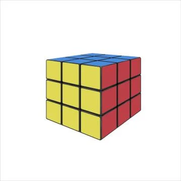 Cube classic logic game toy. colors in order. Vector illustration. Stock Illustration