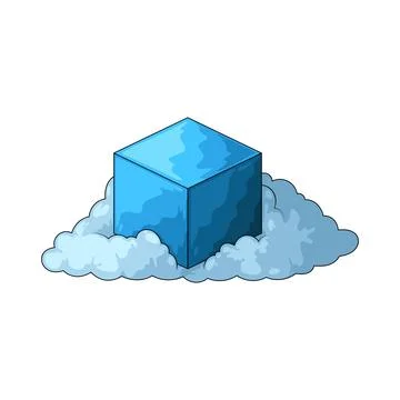 Cube with cloud illustration Stock Illustration