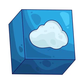 Cube with cloud illustration Stock Illustration