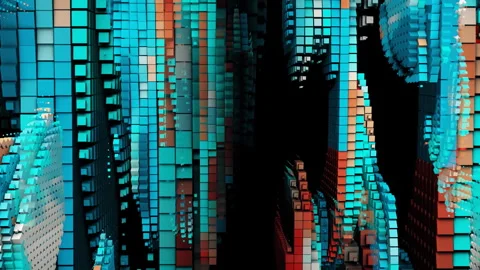 Cube Columns Corridor Abstract Background Animation Stock Footage 302922533