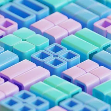 Cube Composition 3d Render Illustration Background 01 Stock Illustration