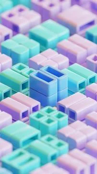 Cube Composition 3d Render Illustration Background 04 Stock Illustration