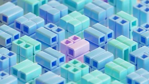 Cube Composition 3d Render Illustration Background 05 Stock Illustration