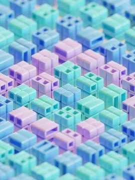 Cube Composition 3d Render Illustration Background 07 Stock Illustration