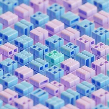 Cube Composition 3d Render Illustration Background 06 Stock Illustration