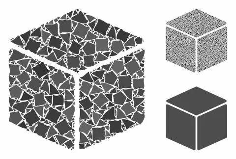 Cube Composition Icon of Bumpy Parts Stock Illustration