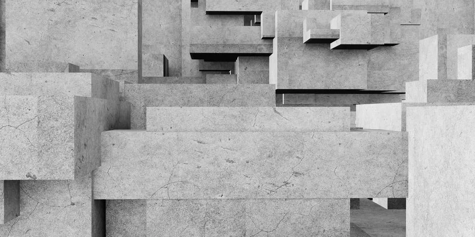 Cube composition Polygon abstract architectural background Abstract geometry Stock Illustration