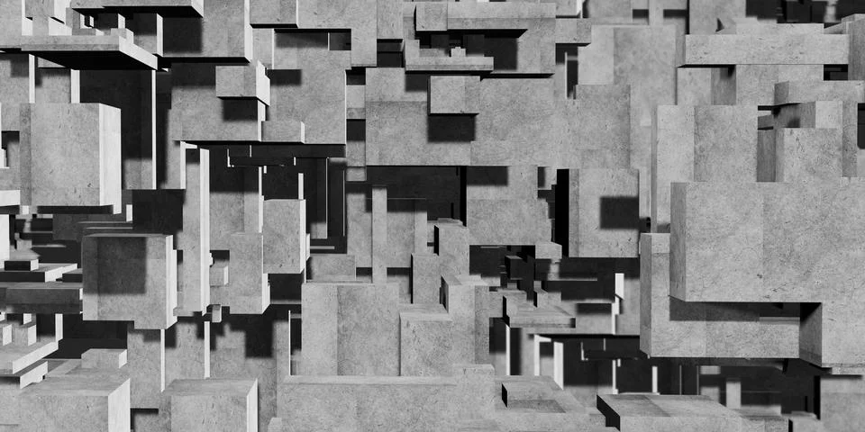 Cube composition Polygon abstract architectural background Abstract geometry Stock Illustration