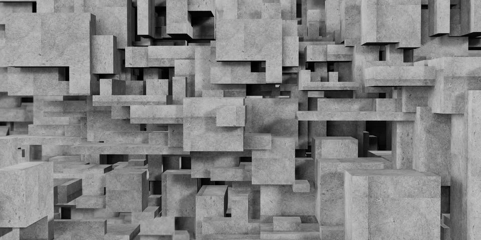 Cube composition Polygon abstract architectural background Abstract geometry Stock Illustration