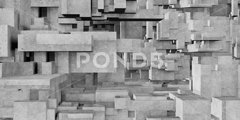 Cube composition Polygon abstract architectural background Abstract geometry Illustrazione stock
