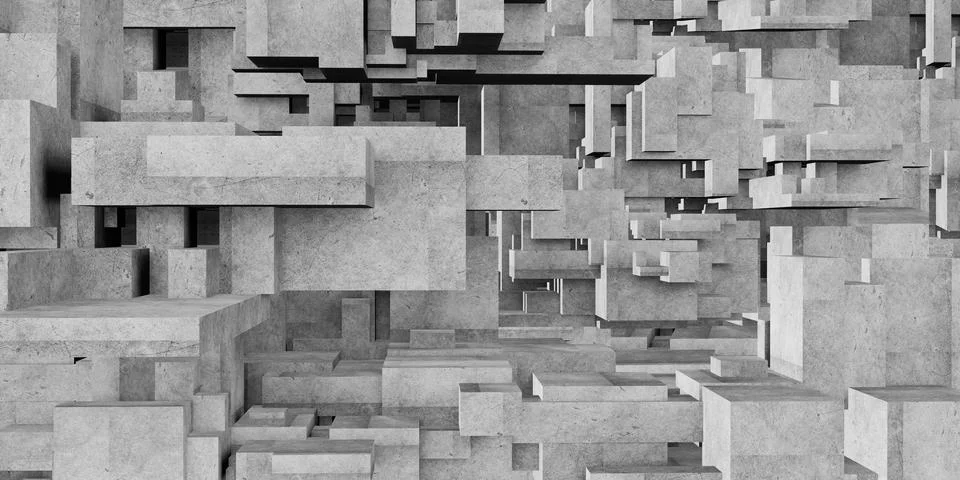 Cube composition Polygon abstract architectural background Abstract geometry Illustrazione stock