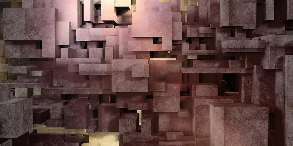 Cube concrete multicolored background architecture Polygon Geometry concrete Stock Illustration