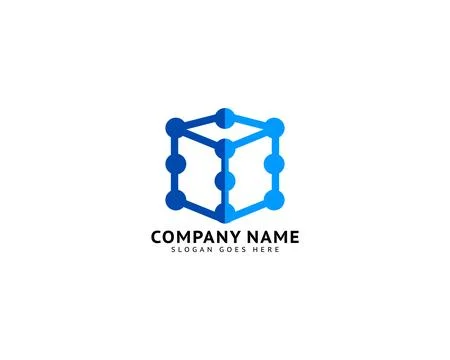 Cube Connect Link Logo Design Element Stock Illustration
