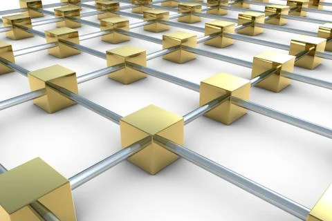 Cube connection Stock Illustration