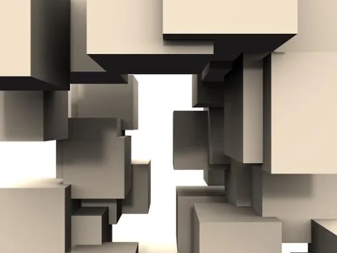 Cube connections maze Stock Illustration