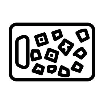 Cube cut eggplant line icon vector illustration 스톡 일러스트