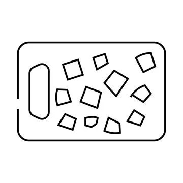 Cube cut eggplant line icon vector illustration Stock Illustration