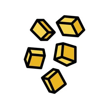 Cube cut mango color icon vector illustration 스톡 일러스트
