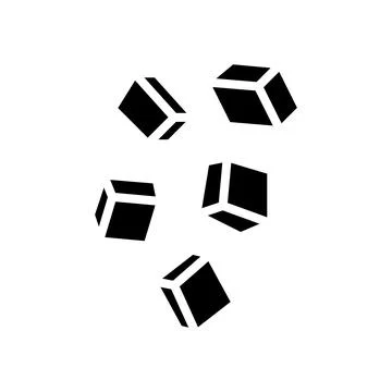 Cube cut mango glyph icon vector illustration 스톡 일러스트