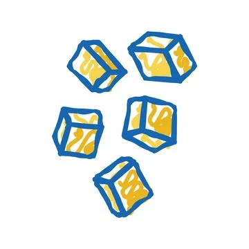 Cube cut mango icon doodle illustration 스톡 일러스트