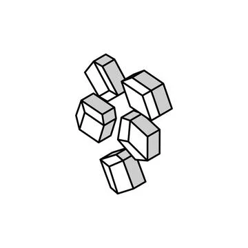 Cube cut mango isometric icon vector illustration 스톡 일러스트
