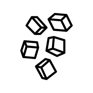 Cube cut mango line icon vector illustration 스톡 일러스트