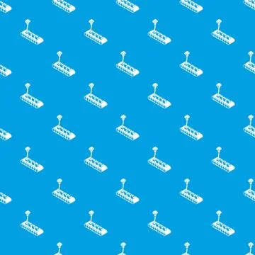 Cube d printing pattern vector seamless blue 스톡 일러스트