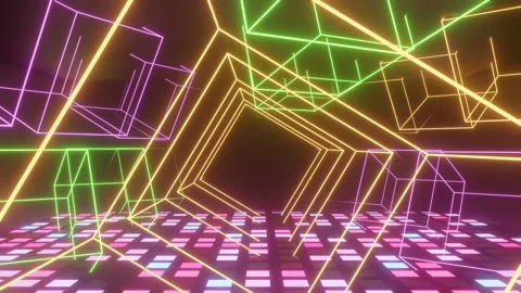 Cube Dance Floor Stock Footage 308076354