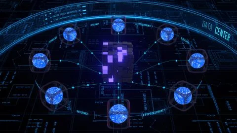 Cube data center concept Stock Illustration