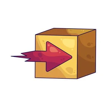Cube with delivery arrow Stock Illustration