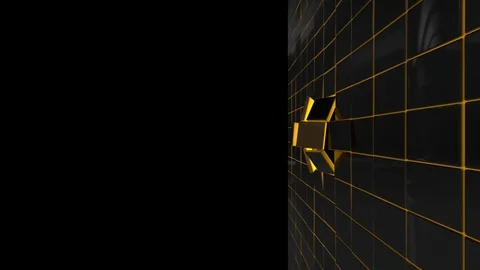 Cube Destruction Wall Stock Footage 96043306