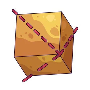 Cube with diagonal arrows illustration Stock Illustration