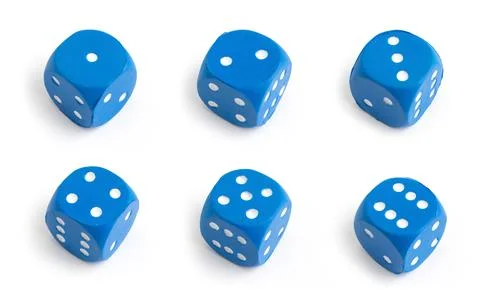 Cube dice with dots. Object for game isolated on white blackground. Gambling. Stock Photos
