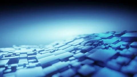 Cube digital wave technology background Seamless loop blue color Stock Footage 220759030