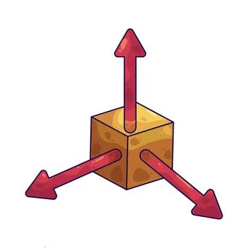 Cube with directional arrows illustration 스톡 일러스트