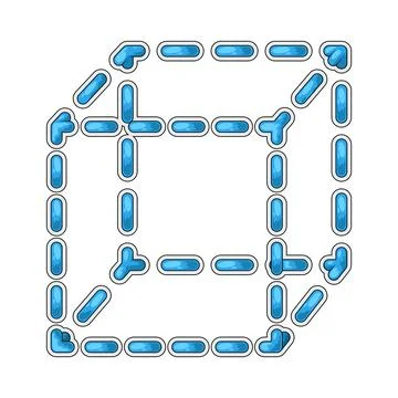 Cube with dotted edges illustration 스톡 일러스트