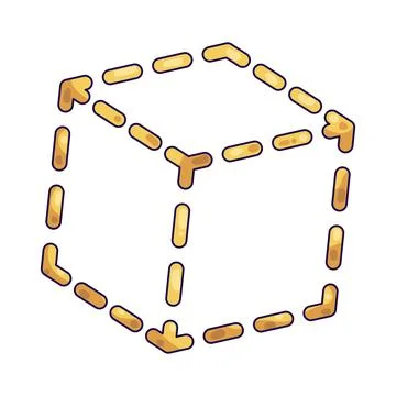 Cube with dotted edges illustration Stock Illustration