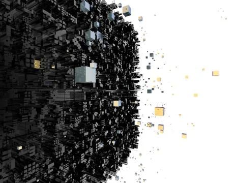 Cube electronic technology, data combination and storage Stock Illustration