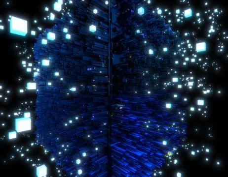 Cube electronic technology, data combination and storage Stock Illustration